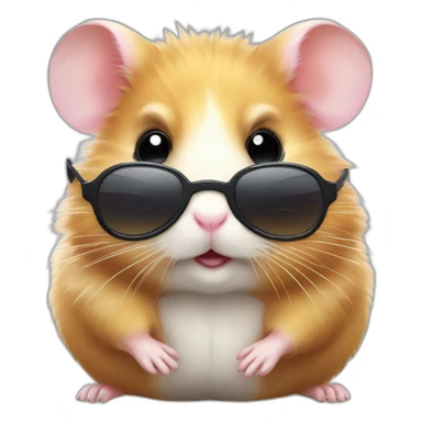 Hamster avec des lunettes de soleil et une canne sticker