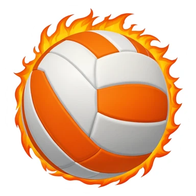 a volleyball ball in a fiery color sticker