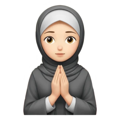 girl in a hijab is praying in the back of a prayer room. sticker