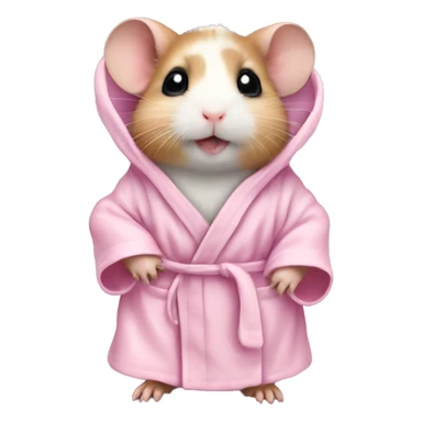 baby hamster in light pink robe full body sticker