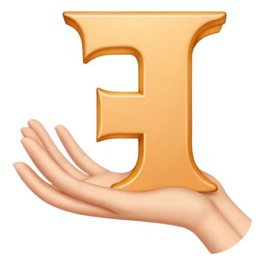 hand displaying the letter L sticker