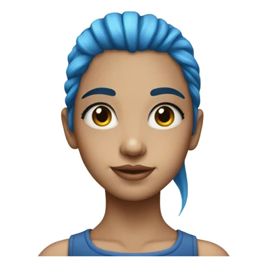 blue haired girl portrait sticker