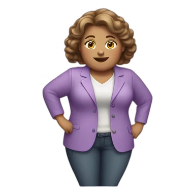 fat girl teacher in a lilac jacket sticker