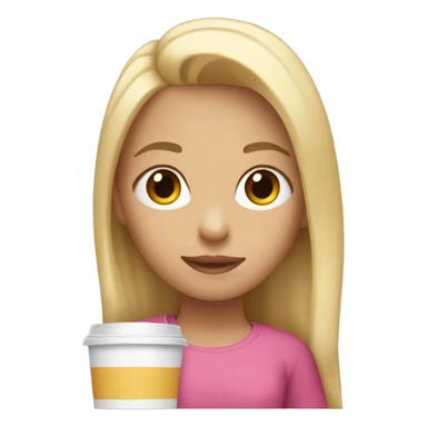 Girl with blonde hair holding tumbler cup sticker