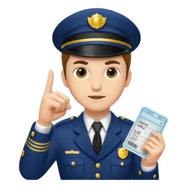 ticket inspector with punch sticker