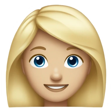 smiling girl with blonde hair and blue eyes sticker