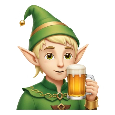 Elf drinking beer sticker