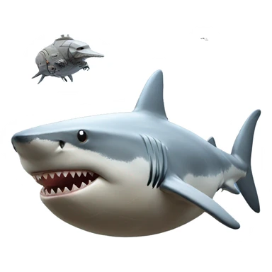 Shark playing with Star Wars ships sticker