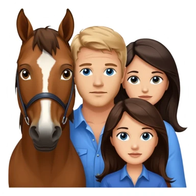 blue eyed trevor donovan with brown eyed danica mckellan and brown horse sticker