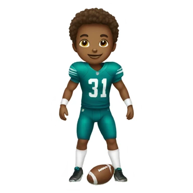 kid paly footbal sticker