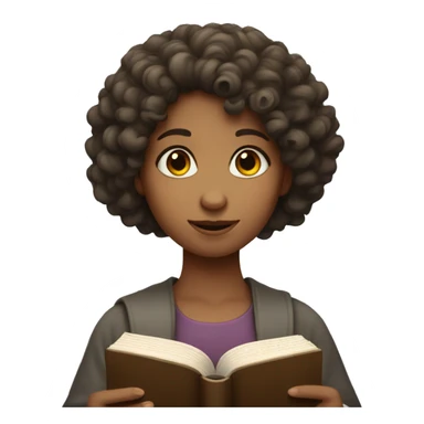 Curly haired girl with a bible in her hands sticker