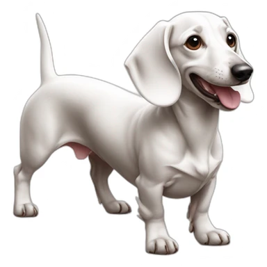 Dachshund white happy sticker