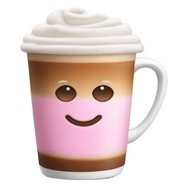 latte with pink foam sticker