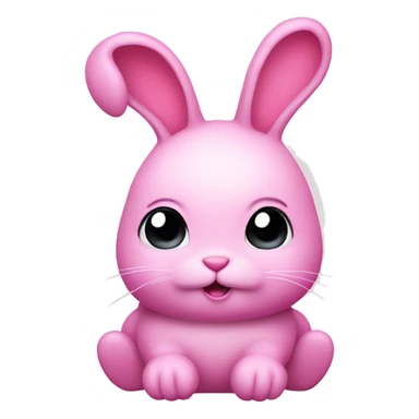 Pink bunny with pow sticker