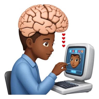 programming brain computer with love  sticker