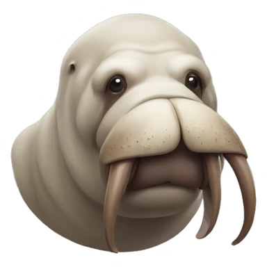 A walrus with a mask sticking out of its head instead of tusks sticker