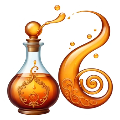 Romantic lush warm-colored magical vintage Love potion bottle sticker