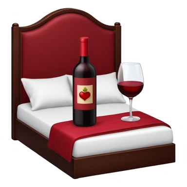 Red wine bottle on bed sticker