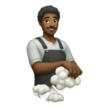 black man farming cotten sticker