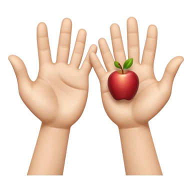 A 3D emoji in iOS emoji aesthetic style showing two cartoon hands held apart, palms facing inward, as if indicating something large or wide. Soft realistic skin tone, expressive and cheerful pose, clean white background, glossy Apple-style rendering. sticker