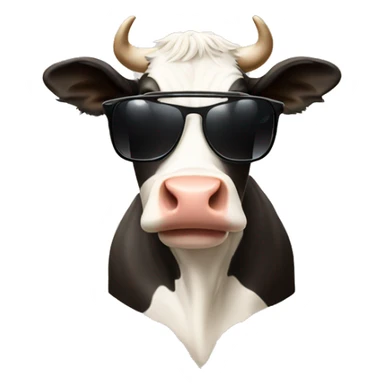 Cow with sunglasses  sticker