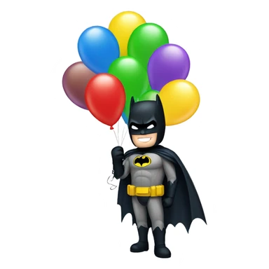 batman holding balloons sticker
