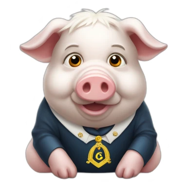ukranian pig freemason sticker