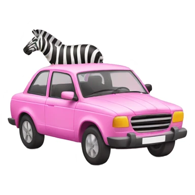 Zebra in a pink car sticker