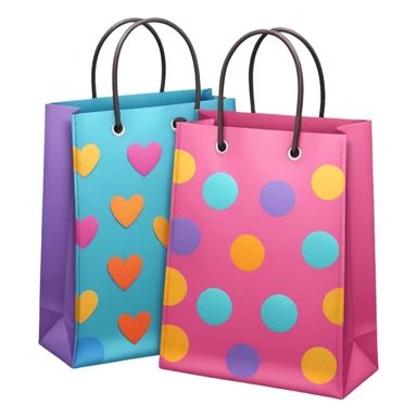 2 aesthetic shopping bag with pattern sticker