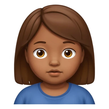 small fat child brown hair sticker