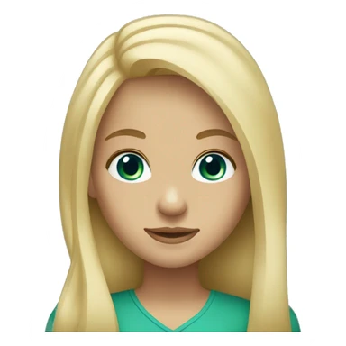 Blonde Long hair girl blue/green eyes sticker