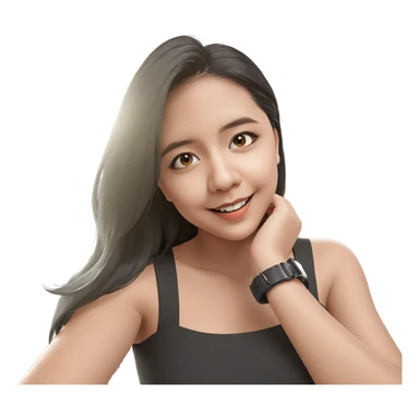 smiling girl in stylish hat sticker