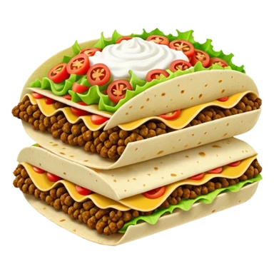 layered taco with stacked shells and fillings sticker