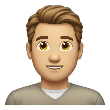 Man with brown hair tied back to his neck sticker