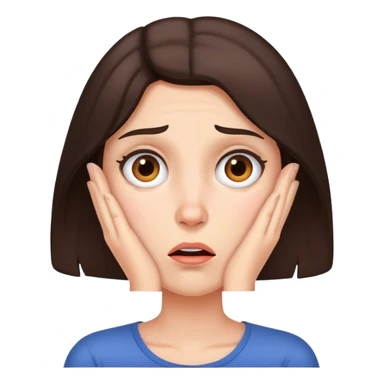 Stressed brunette woman sticker