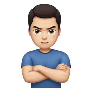 angry face with arms crossed sticker