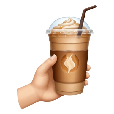 a white hand holding an iced coffee but just the hand and the cup, no faces sticker