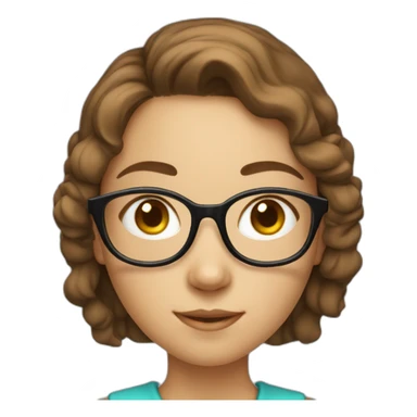 a girl with eye glasses, with light skin and brown hair, studying calculus  sticker
