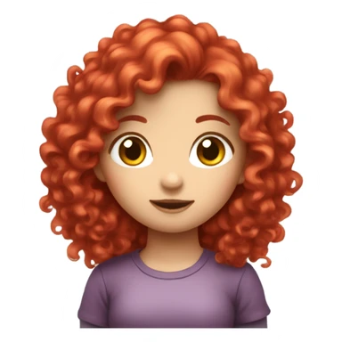 Girls with red long curly hair, classes , hello kitty sticker