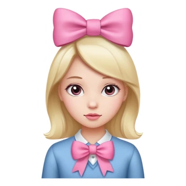 A girl with a Pink bow sticker