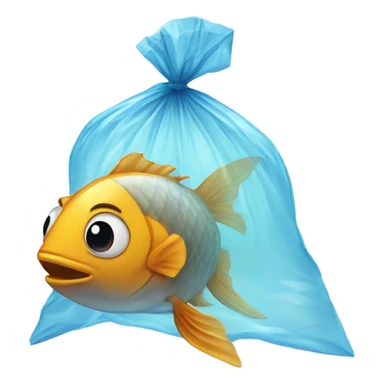 fish in a plastic bag sticker