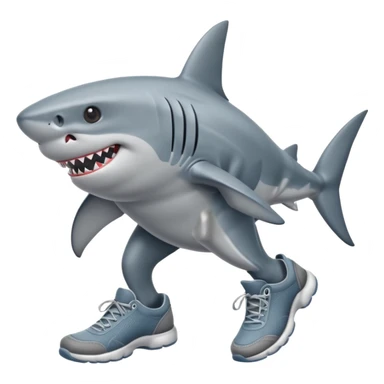 shark with legs and shoes sticker