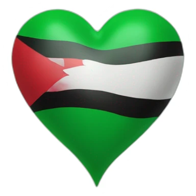 Sudan flag in green heart sticker