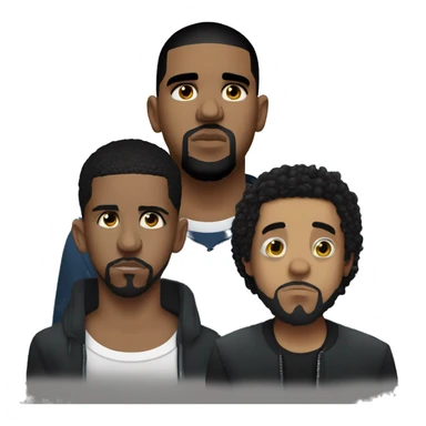 drake and kendrick and  j. cole, menacing stare, recent look sticker