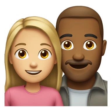 Dad and girl smiling together sticker