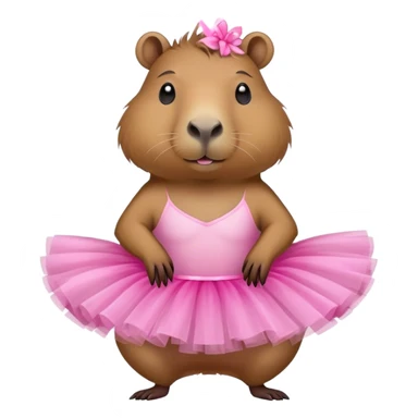 capybara wearing a pink tutu sticker