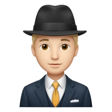 new yorker with hat and suit sticker