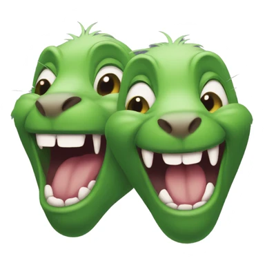 Three green rats evil laugh sticker