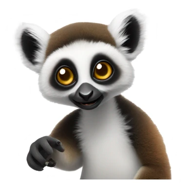 Lemur with sign that says hi Mia sticker