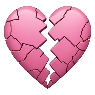 Pink broken heart  sticker